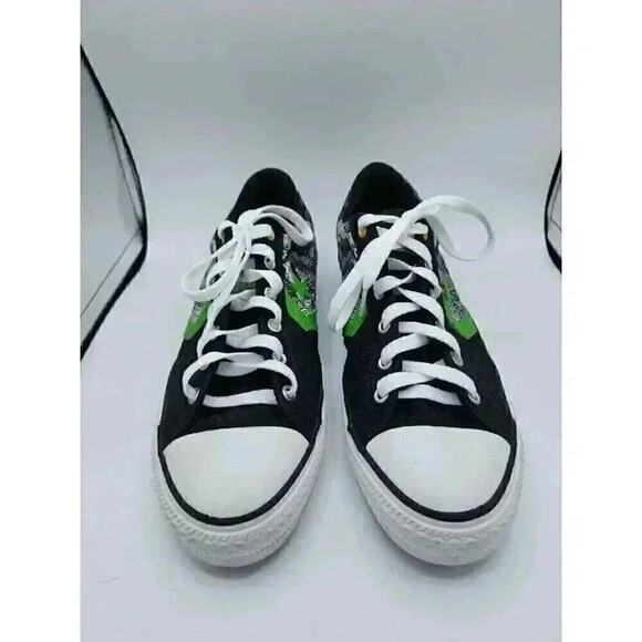 Converse Cons Graphic Print Mens Size 8.5 / Wmns 10.5 Black Green White 142992C - Picture 1 of 7